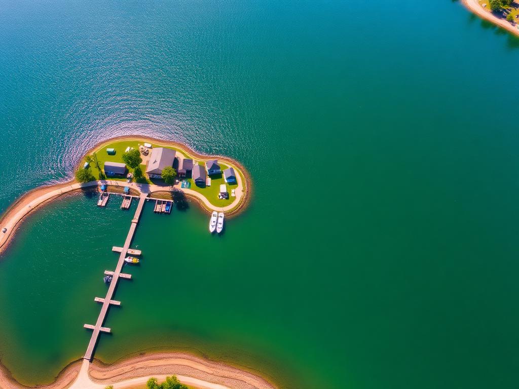 RV park lakefront — Aerial in New Braunfels, TX