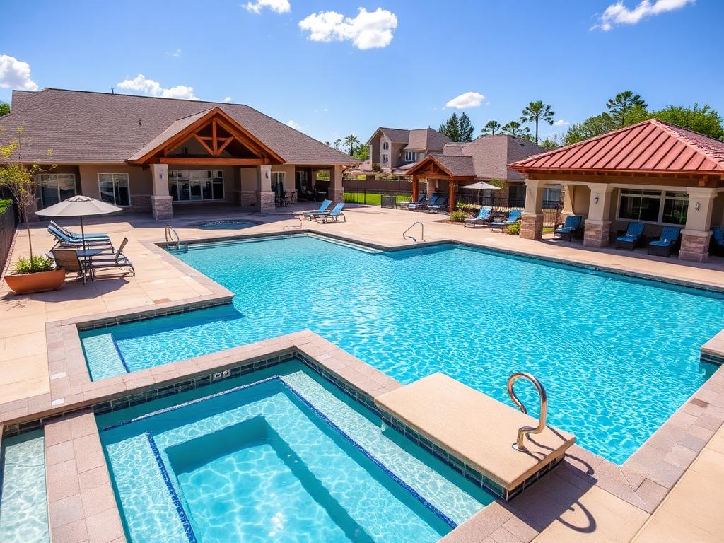 New community amenity pool and clubhouse
