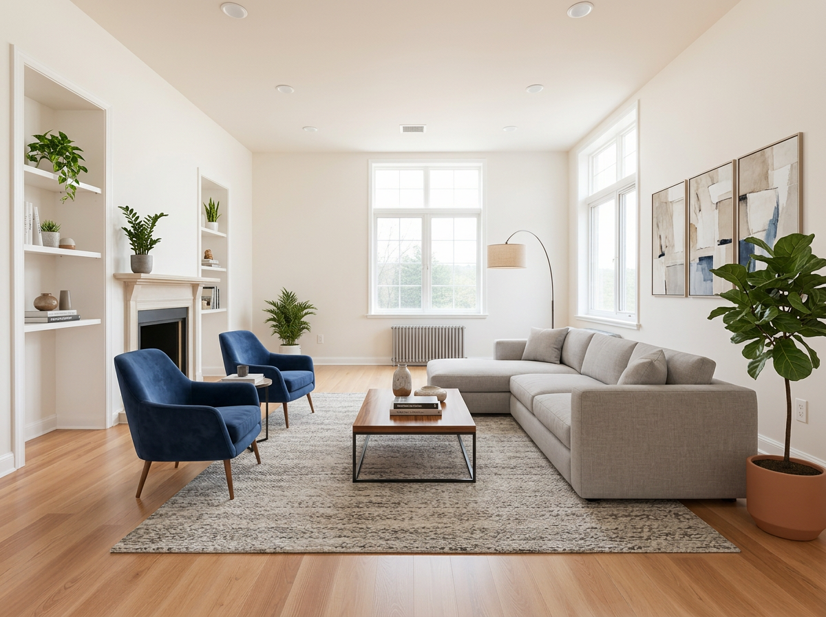 Staged model home interior