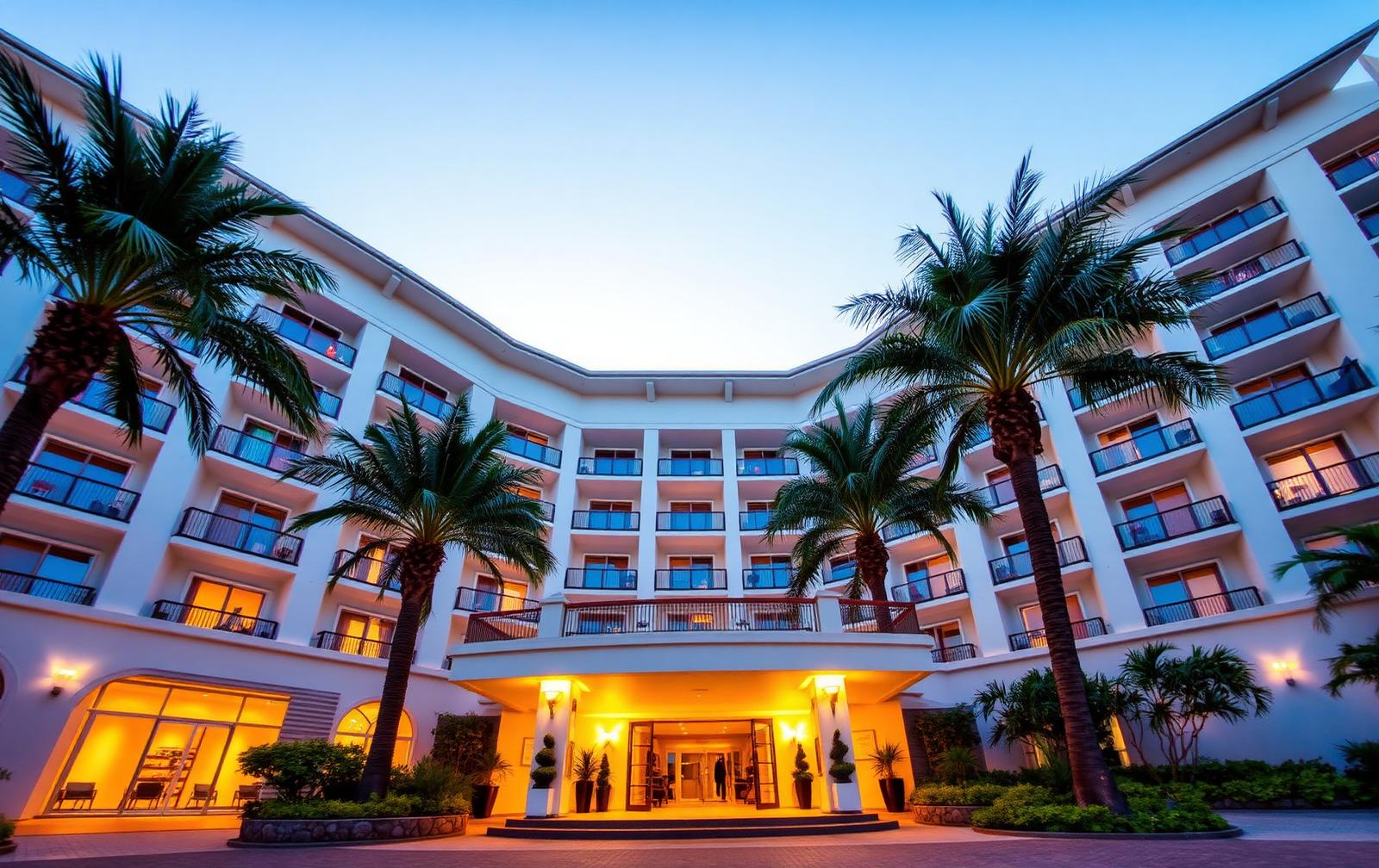 Hotel photography at golden hour