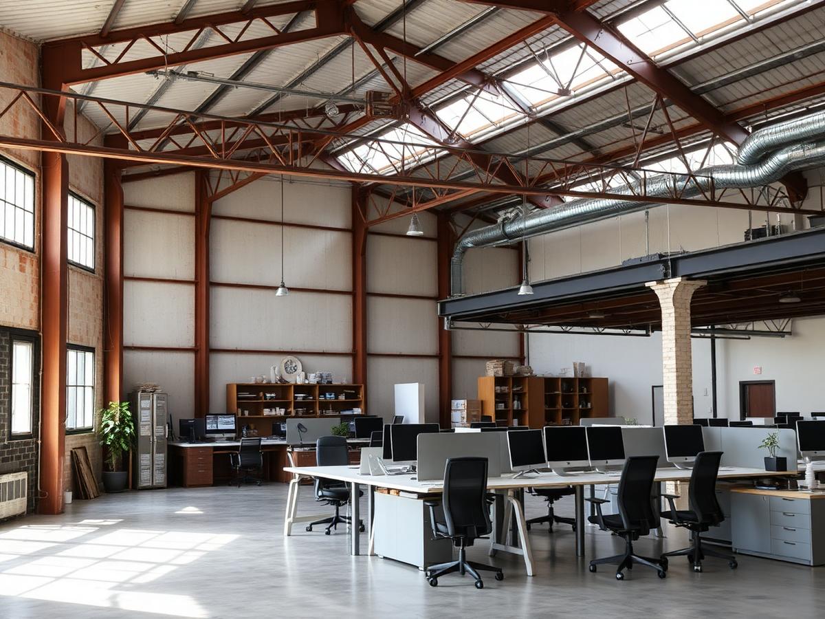 Industrial flex space office interior
