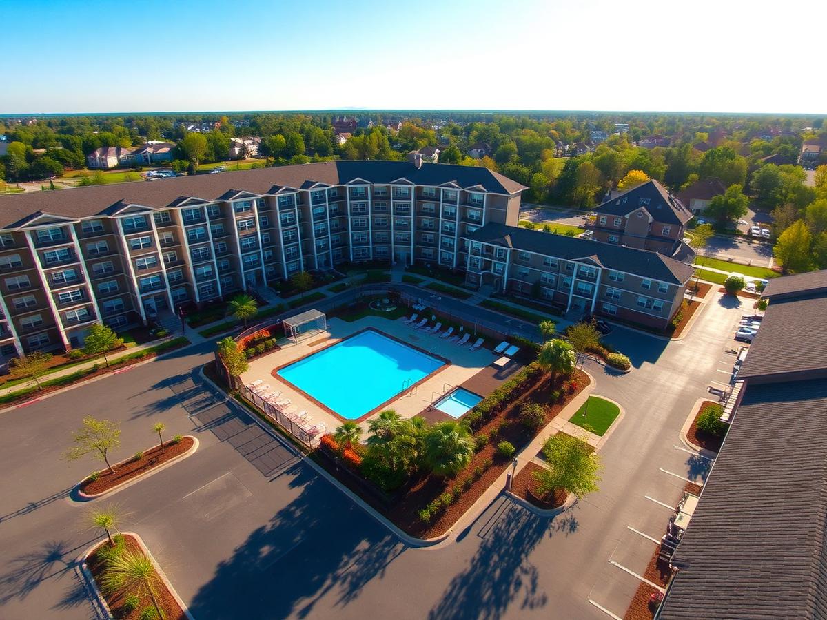 Aerial view of a community photographed by Atrium Media Group