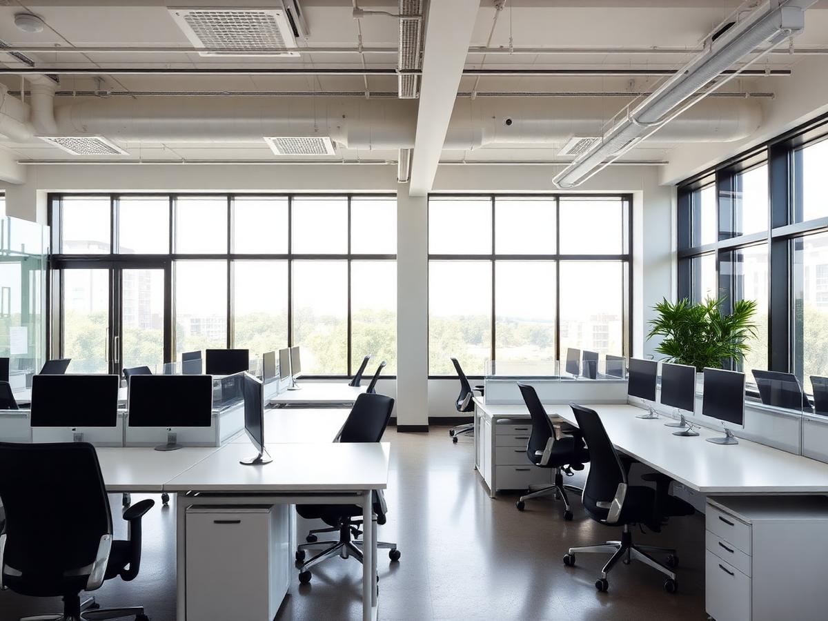 Bright modern open-plan office interior