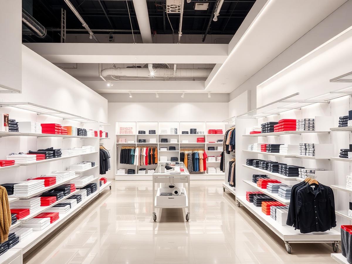 Bright retail store interior with displays