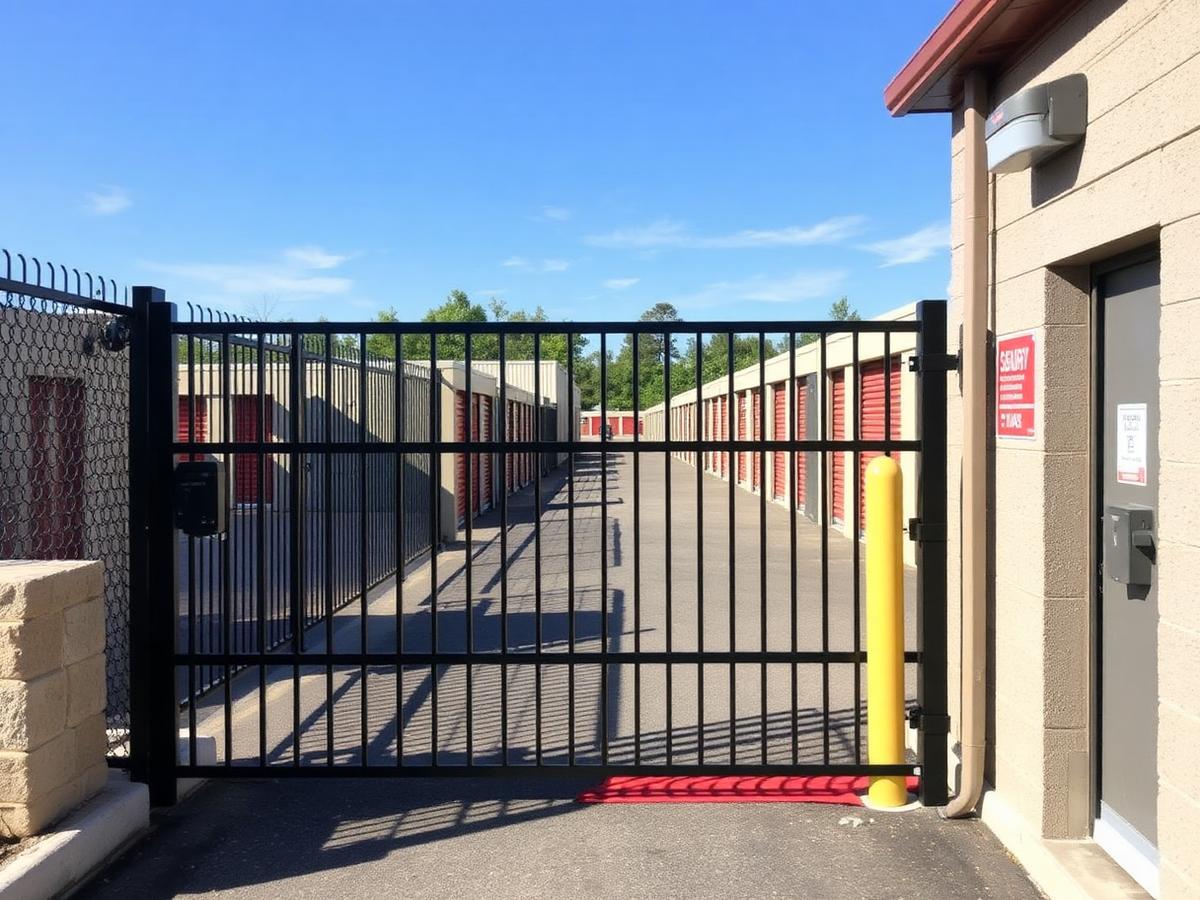 Self-storage security gate with keypad access control
