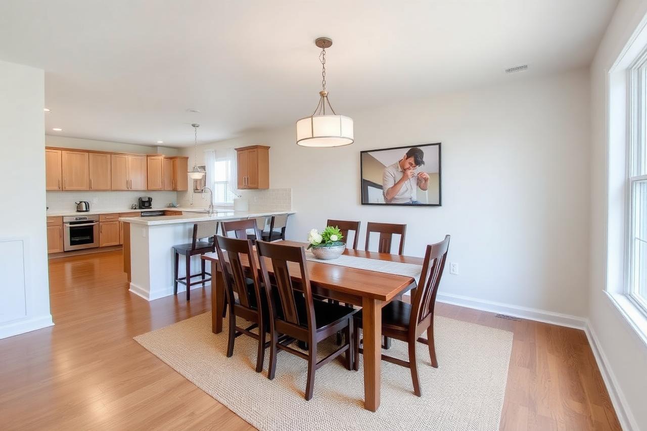 The same dining room after virtual staging